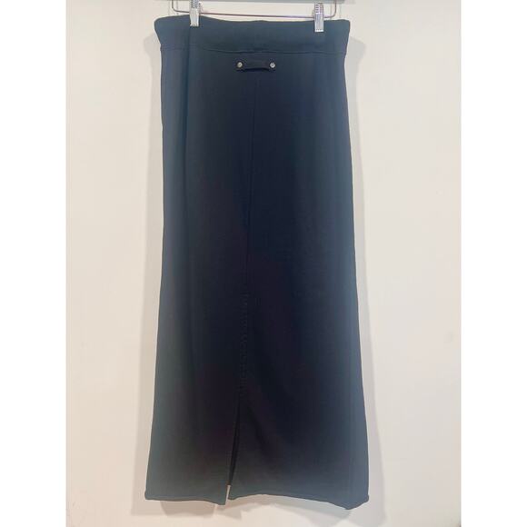 Vintage Y2K Women’s Gap Cotton Drawstring Jersey Maxi Skirt small Black - Picture 3 of 6